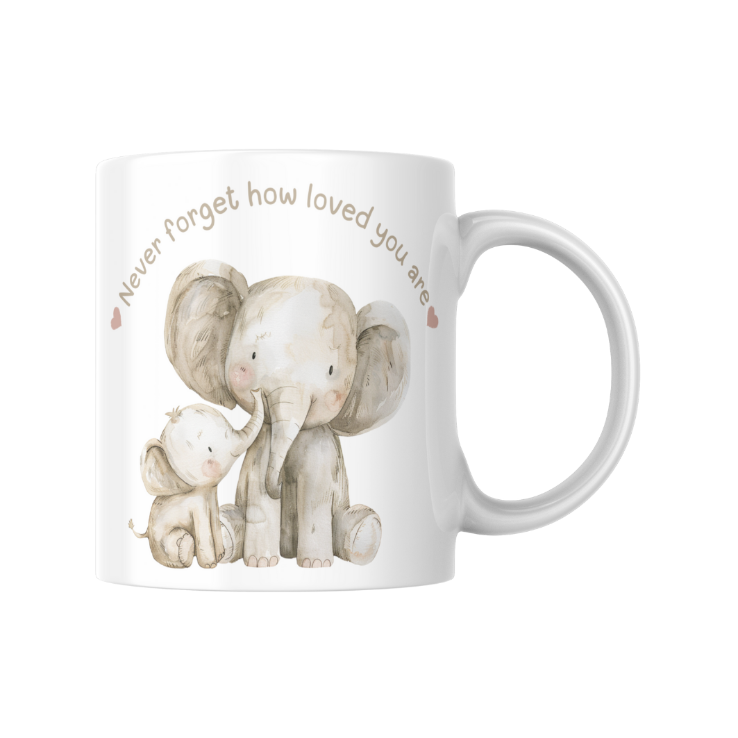 Never Forget How Loved You Are Elephants Mug & Coaster
