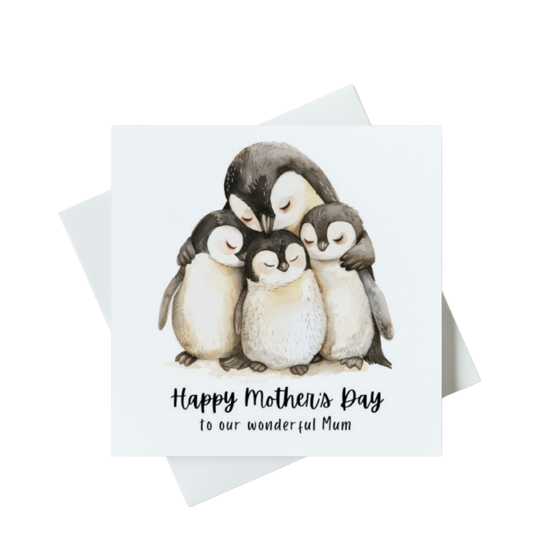 Happy Mother's Day To Our Wonderful Mum Penguin Family Card
