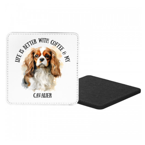 Life Is Better With Coffee & My Cavalier Mug & Coaster