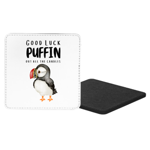Good Luck Puffin Out All The Candles Mug & Coaster