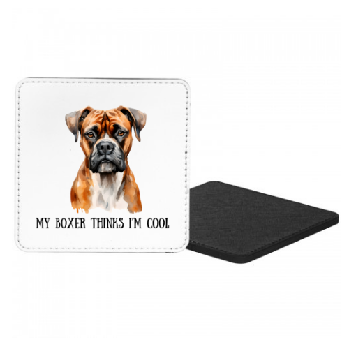 My Boxer Thinks I'm Cool Mug & Coaster