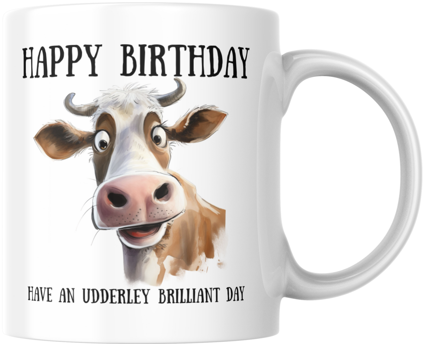 Happy Birthday Have An Udderley Brilliant Day Mug & Coaster