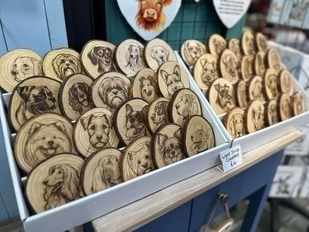 Weish Springer Spaniel 2 Dog Wood Slice Coaster