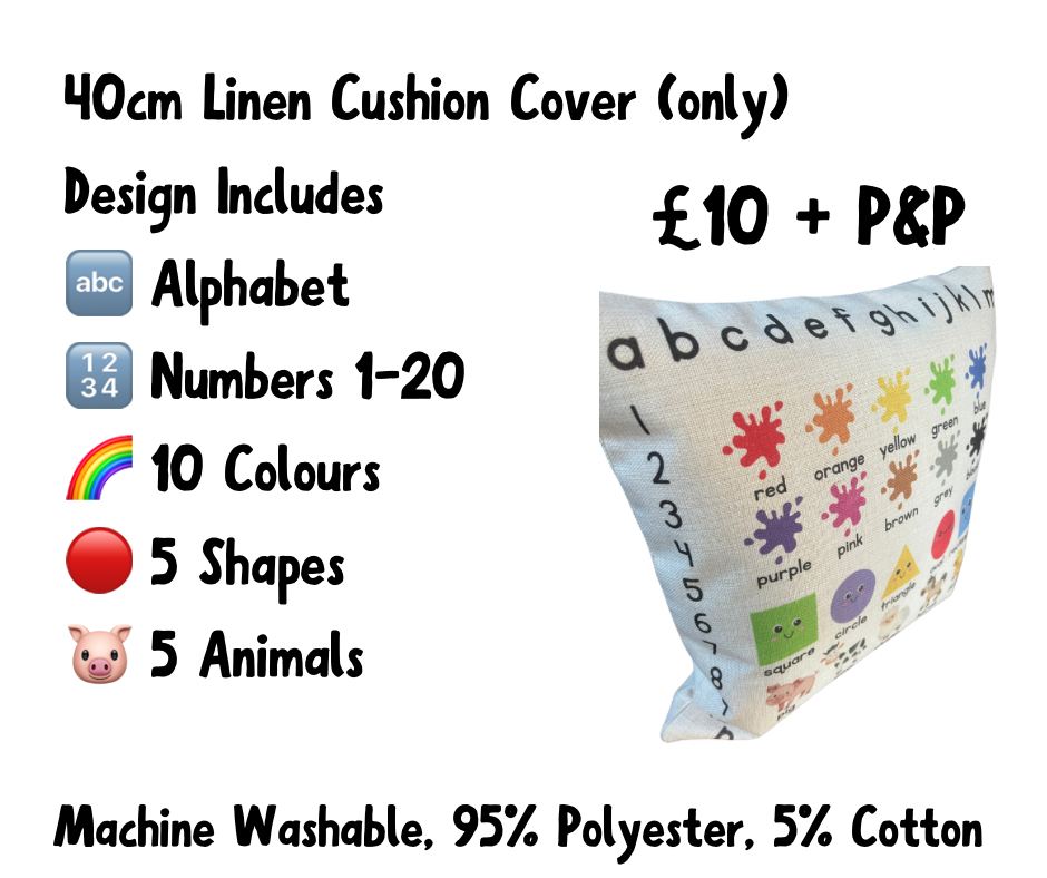 Early Years Educational Linen Effect Cushion (Cover Only)