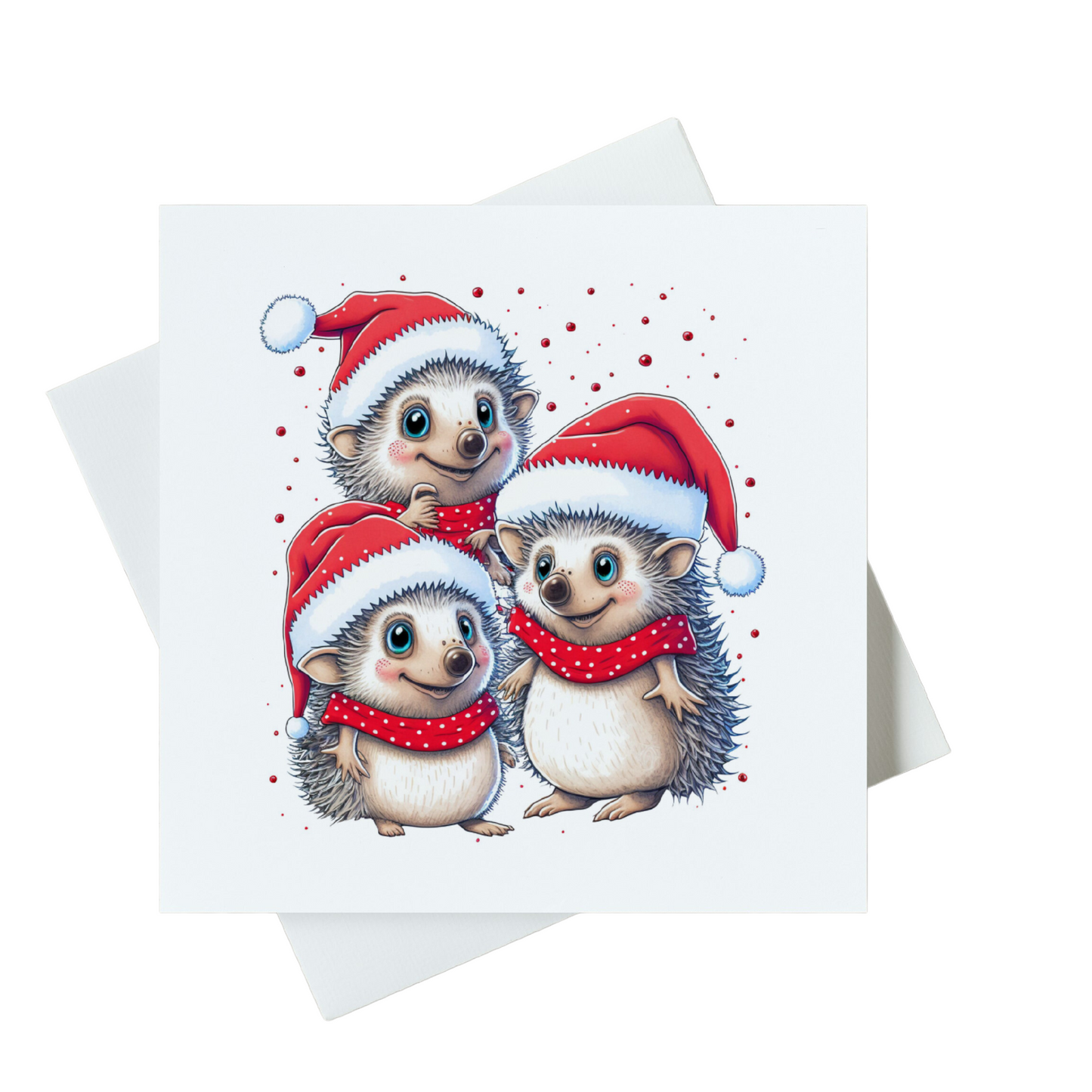 Hedgehog Family Christmas Card