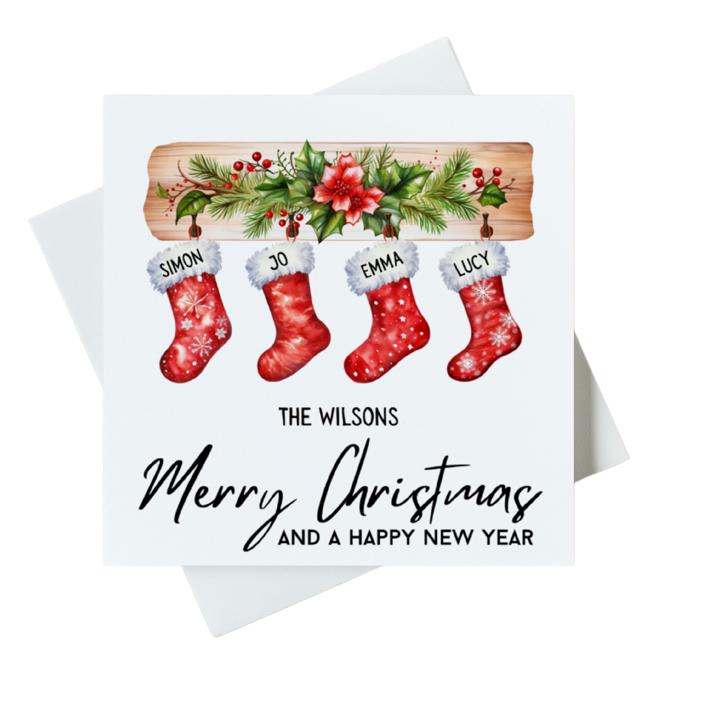 Personalised Christmas Stocking Card
