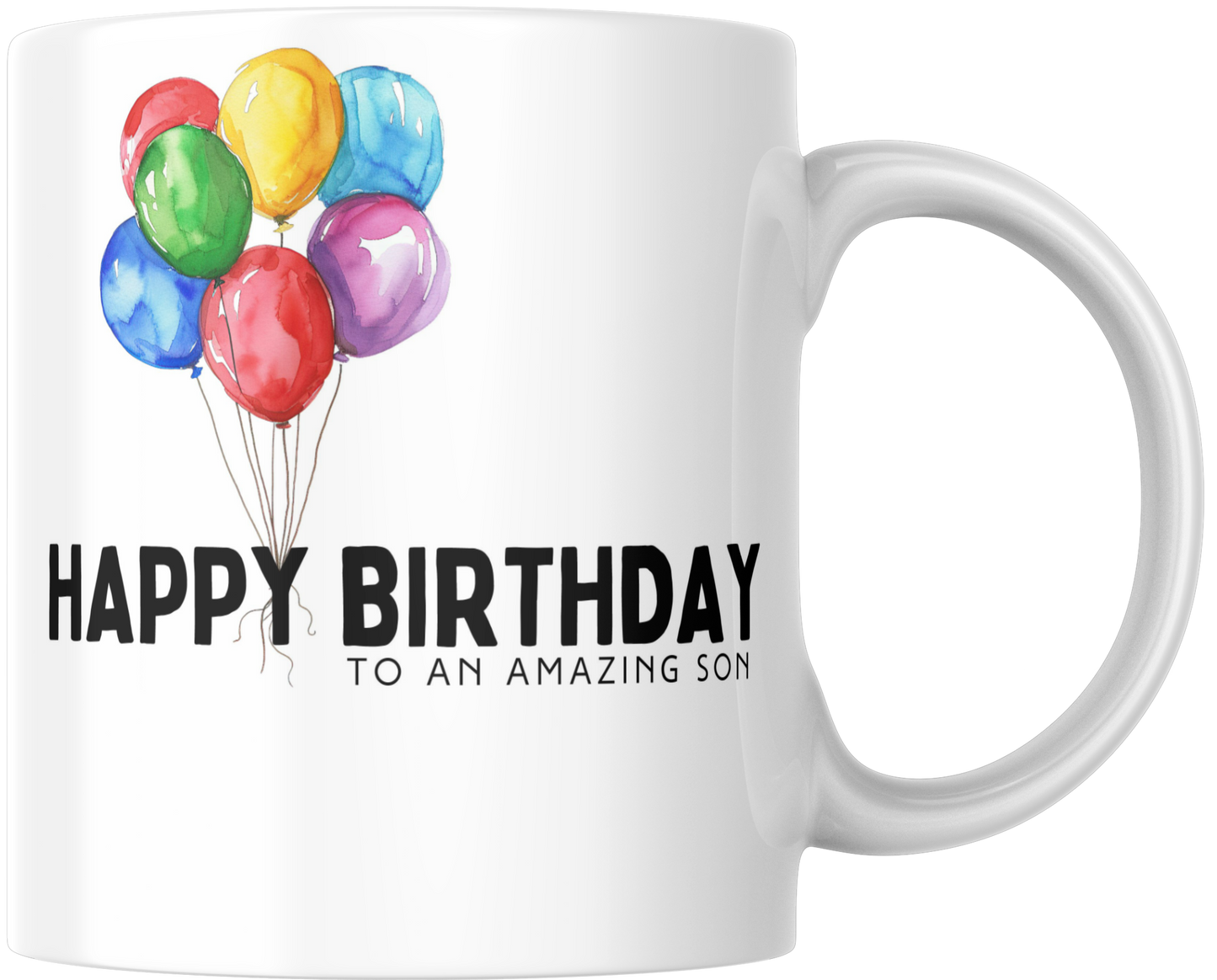 Happy Birthday To An Amazing Son Balloons Mug & Coaster