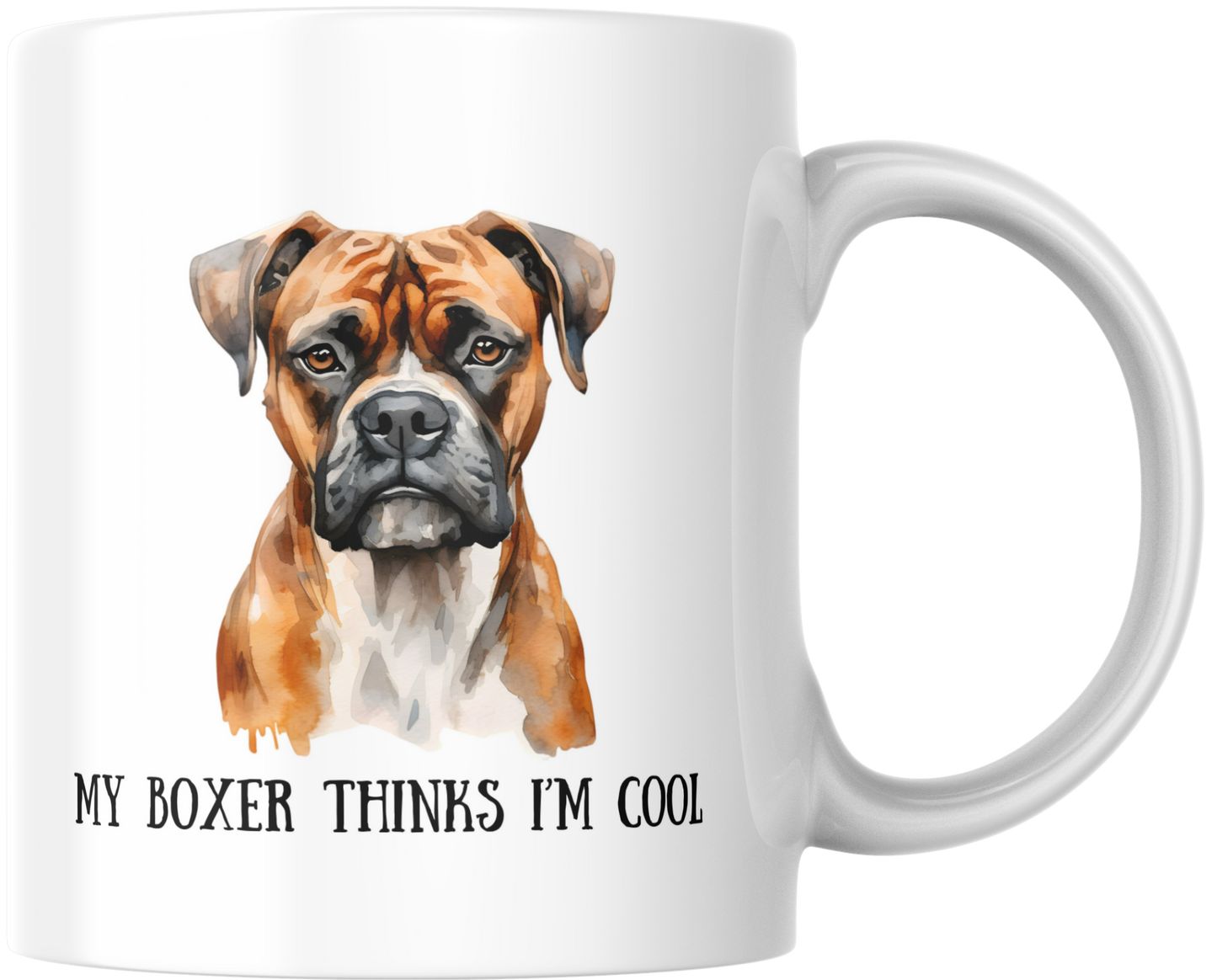 My Boxer Thinks I'm Cool Mug & Coaster