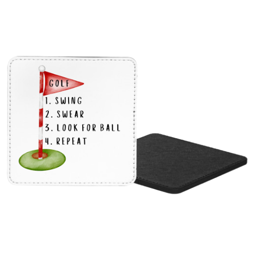 Golf 1.Swing 2.Swear 3.Look For Ball 4.Repeat Mug & Coaster