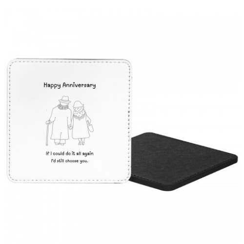 Happy Anniversary If I Could Do It All Again I'd Still Choose You Mug & Coaster