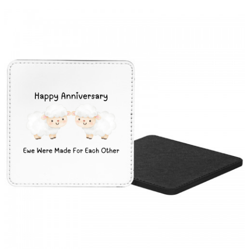 Happy Anniversary Ewe Were Made For Each Other Mug & Coaster