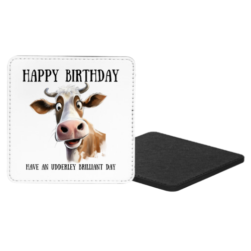 Happy Birthday Have An Udderley Brilliant Day Mug & Coaster