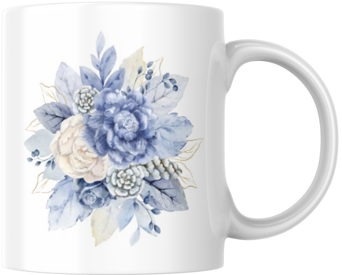 Blue Flowers Mug & Coaster