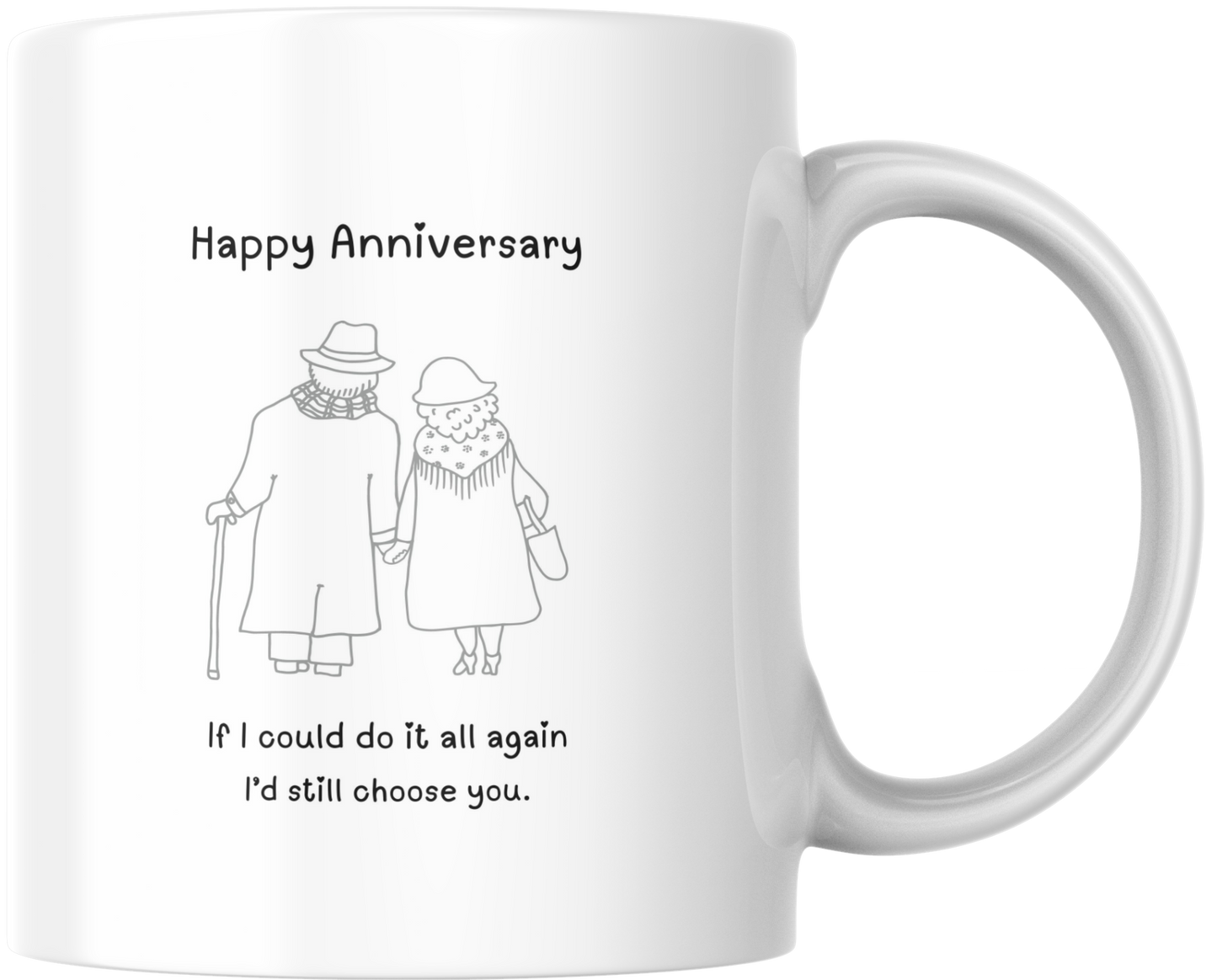 Happy Anniversary If I Could Do It All Again I'd Still Choose You Mug & Coaster