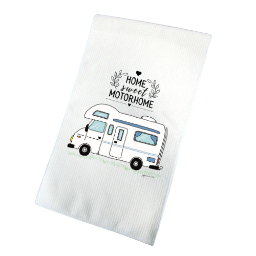 Home Sweet Motorhome Waffle Tea Towel