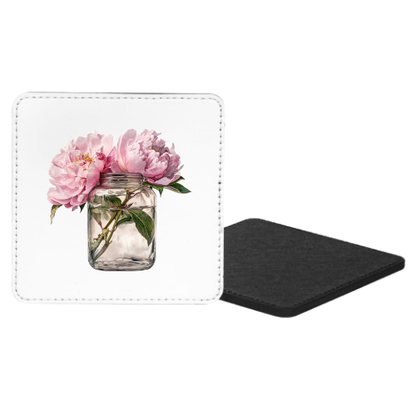 Peonies In Jar Mug & Coaster