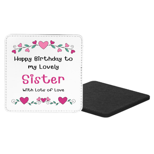 Happy Birthday To My Lovely Sister With Lots Of Love Mug & Coaster