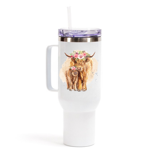 Highland Cow & Calf 40oz Tumbler