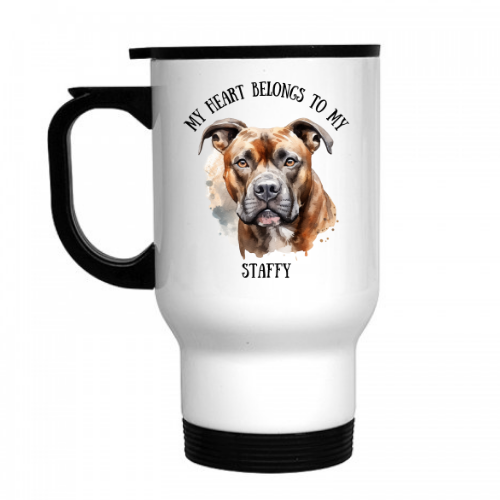 My Heart Belongs To My Staffy Travel Mug