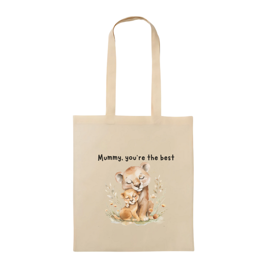 Mummy, You're The Best Lions Neutral Tote Bag