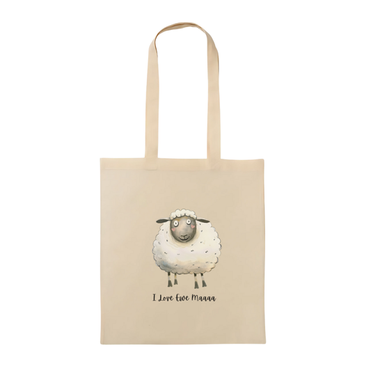 I Love Ewe Maaa Neutral Tote Bag