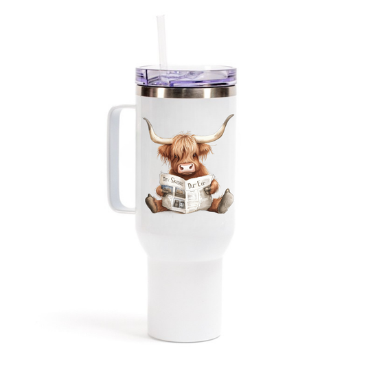 Highland Cow Newspaper 40oz Tumbler