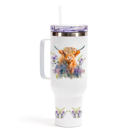 Highland Cow Heather 40oz Tumbler