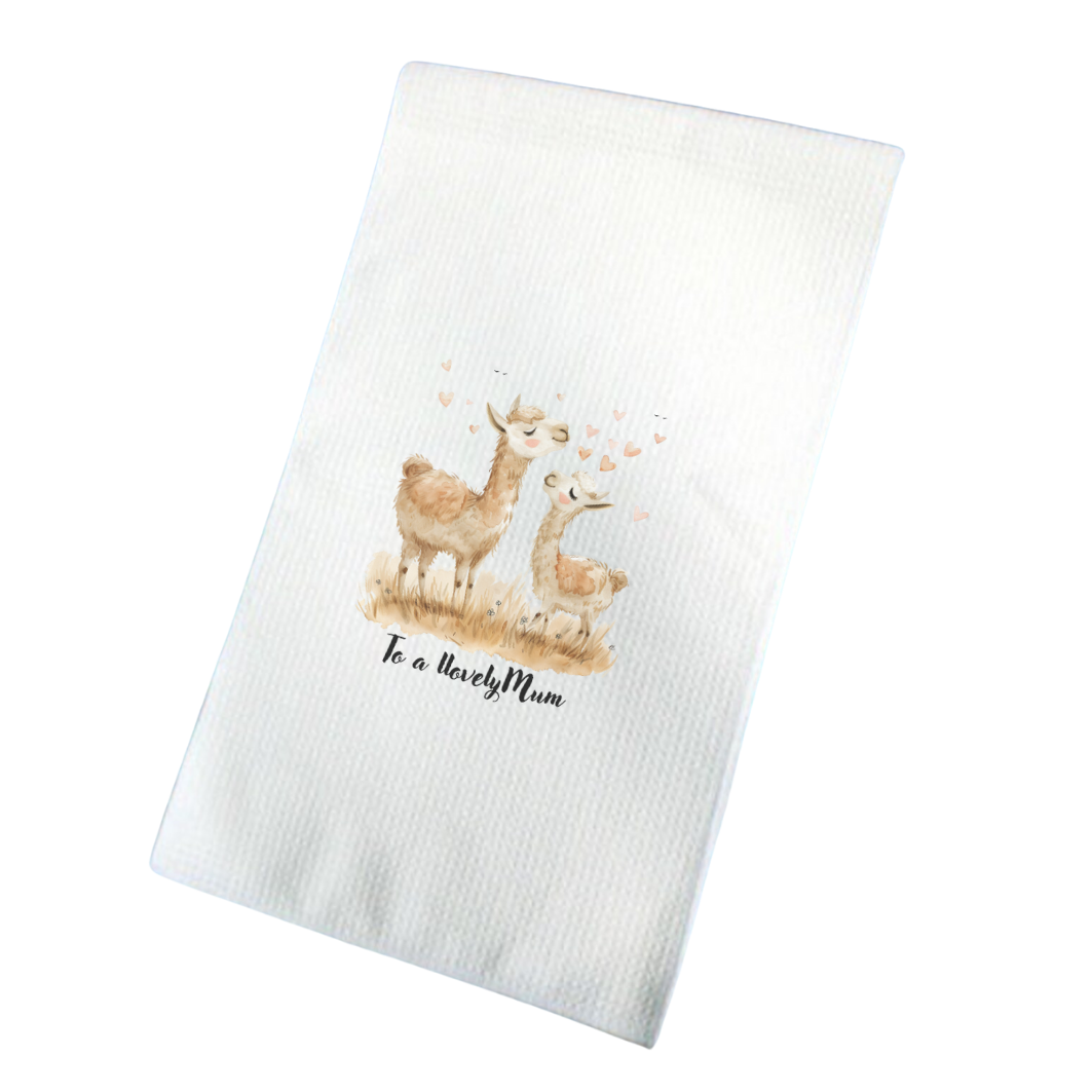 To A Llovely Mum Waffle Tea Towel