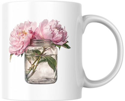 Peonies In Jar Mug & Coaster