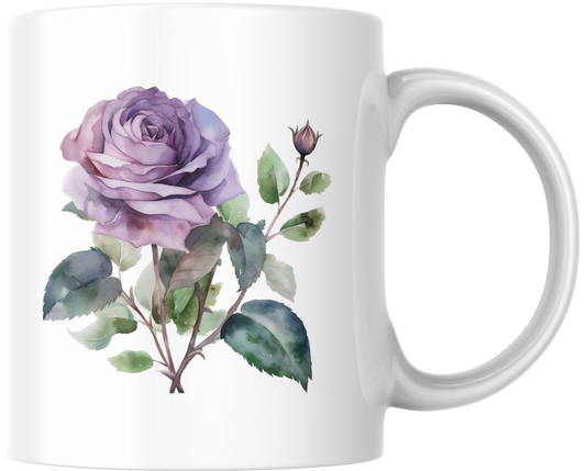 Purple Rose Mug & Coaster