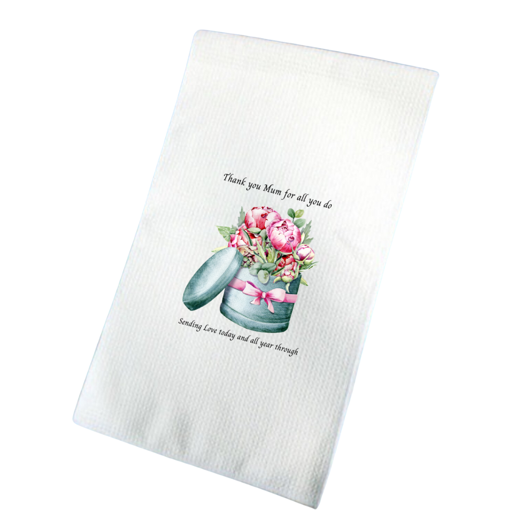 Thank you Mum For All You Do Sending Love Today And All Year Through Waffle Tea Towel