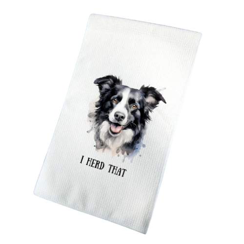 I Herd That (Border Collie) Waffle Tea Towel