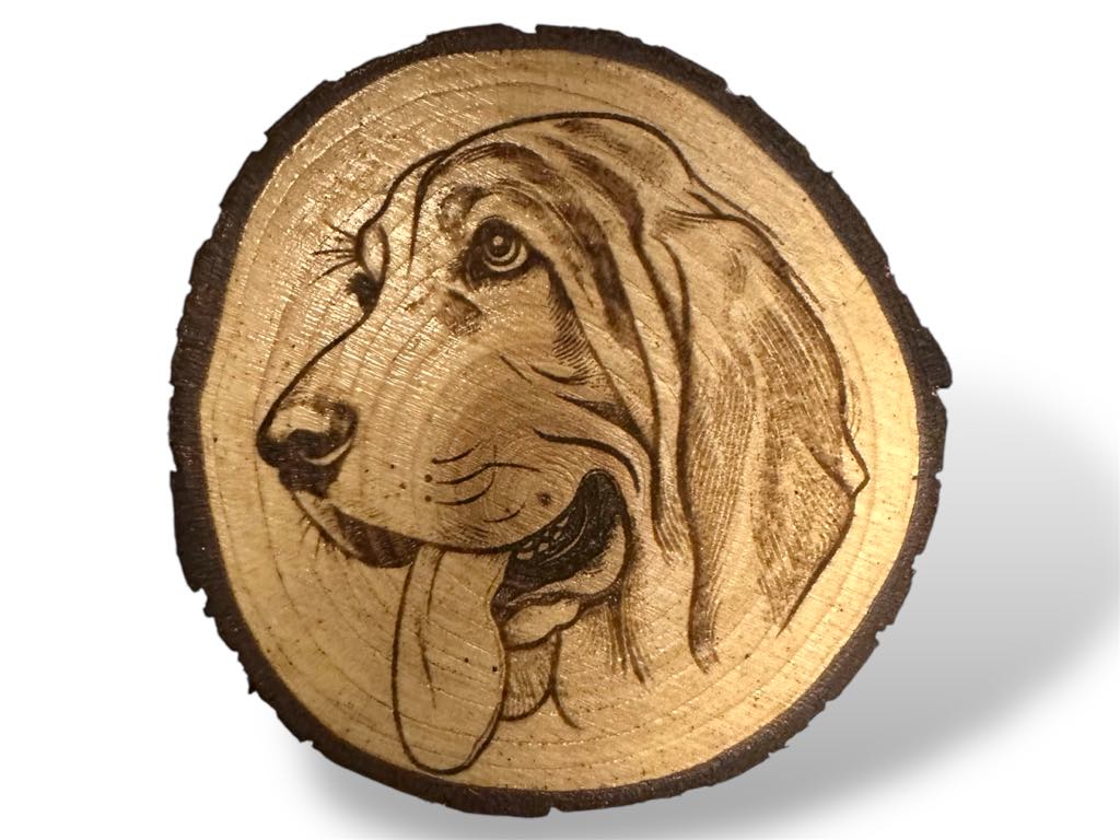 Bassett Hound Wood Slice Coaster