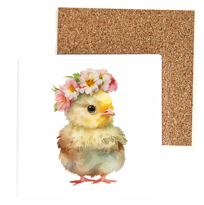 Chick With Flowers