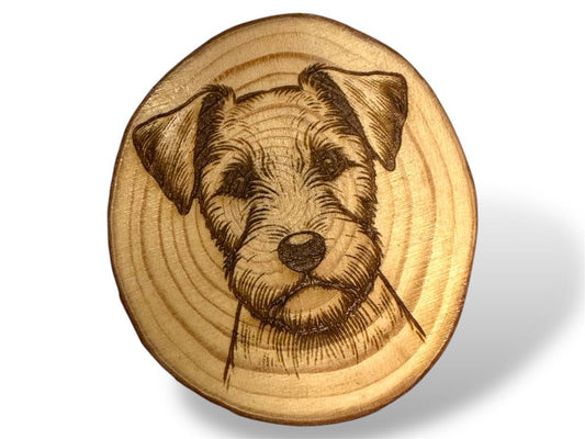 Parson Russel Terrier Dog Wood Slice Coaster