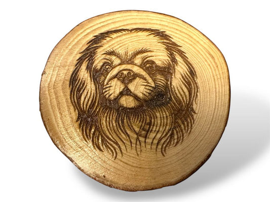 Pekingese Dog Wood Slice Coaster