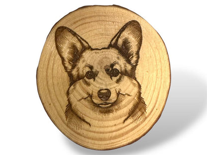 Pembroke Welsh Corgi Dog Wood Slice Coaster