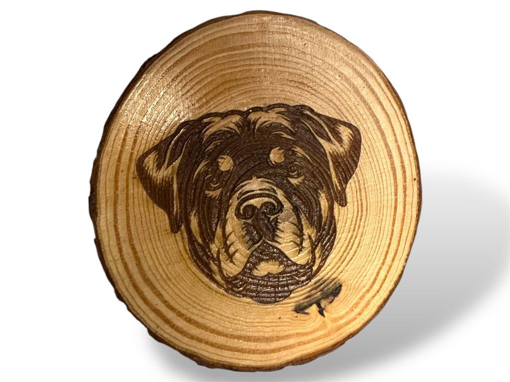 Rottweiler Dog Wood Slice Coaster