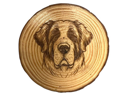 Saint Bernard Dog Wood Slice Coaster