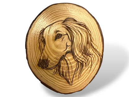 Saluki Dog Wood Slice Coaster