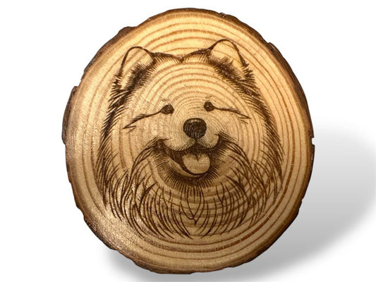 Samoyed Dog Wood Slice Coaster