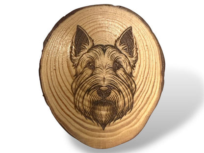 Scottish Terrier Dog Wood Slice Coaster