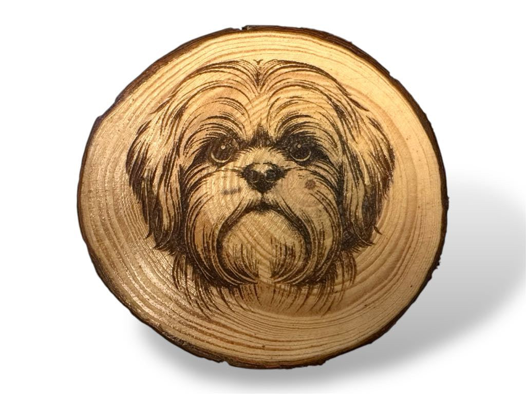 Shih Tzu Dog Wood Slice Coaster