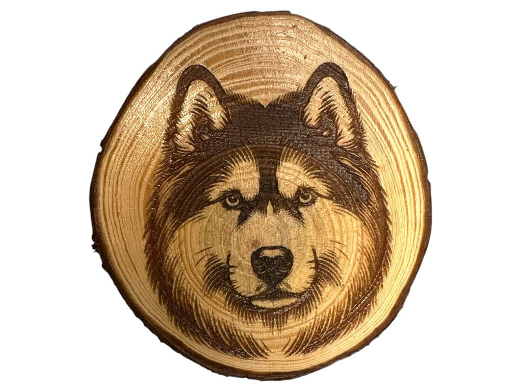 Siberian Husky Dog Wood Slice Coaster