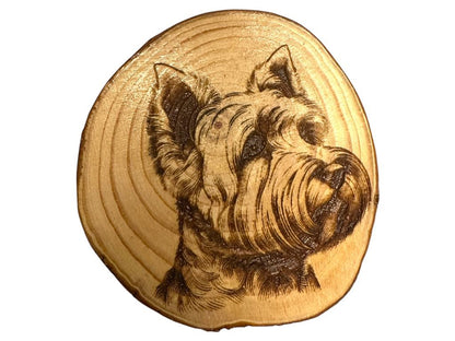 Skye Terrier Dog Wood Slice Coaster