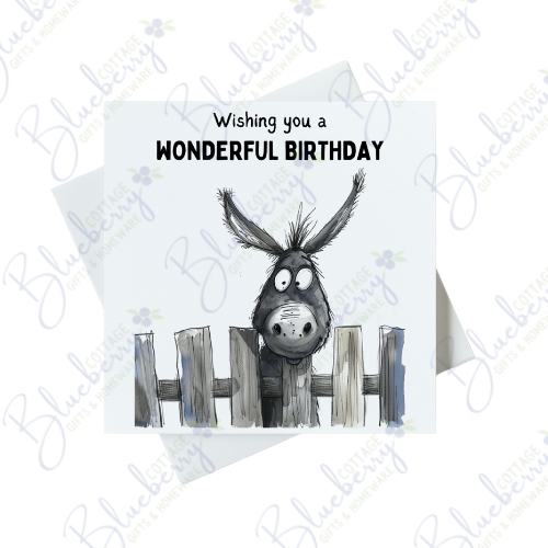 Wishing You A Wonderful Birthday Donkey Card