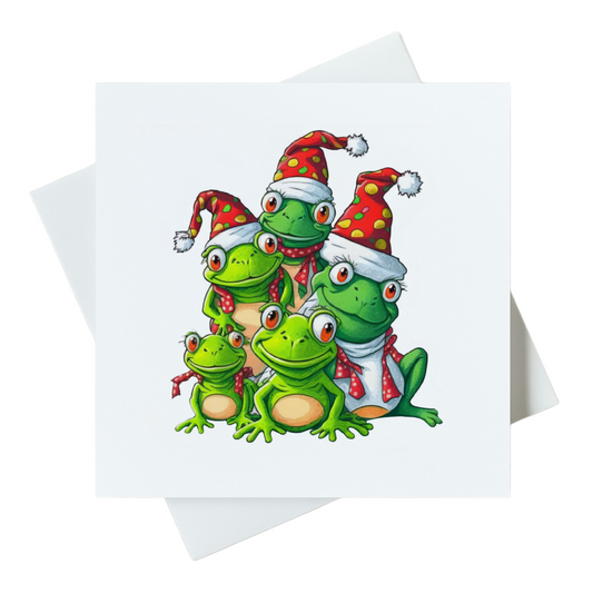 Frog Family Christmas Card