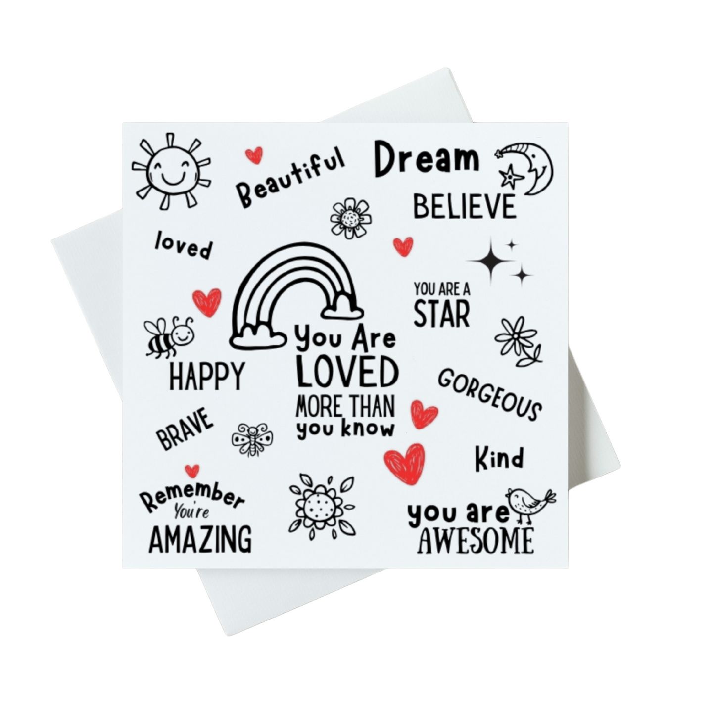 Red Positivity Print Card