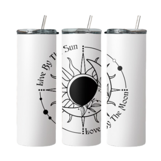 Live By The Sun Steel Tumbler With Straw