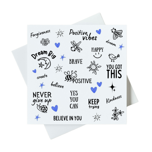 Blue Positivity Print Card